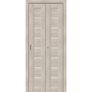 Дверное полотно Б-22 капучино мелинга светлое стекло 350*2000