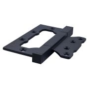 Петля бабочка QUADRO-1 BL алюминиевая на квадратной основе черная