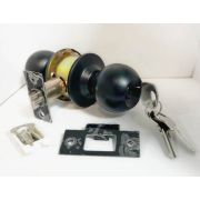 Ручка-кноба круглая MZ-SC-01 матовый черный ключ-фиксатор