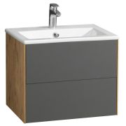 Тумба-умывальник Сохо 60 Дуб Веллингтон/Графит софт