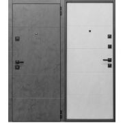 Дверь мет. ДМ БДК 2МК-80 Муар 9005 Бетон графит/Бетон снежный 2050*860 R