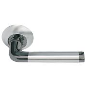 Ручка дверная DIY MH-03 SN/BN (белый никель/черный никель) «Колонна», Morelli