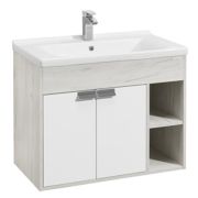 Тумба-умывальник Флай 80 Белый/Дуб крафт бел