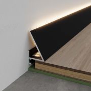 Микроплинтус угловой 16-25мм 2,4м анодированный черный матовый