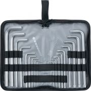 Набор ключей имбусовых HEX-TORX 18шт, HEX 1,5-10мм, Т10-Т50, CrV, удлиненные, сатин// Matrix