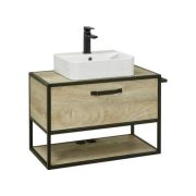 Тумба-умывальник «Лофт 80» дуб/эндгрейн фабрик