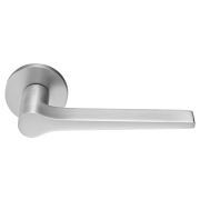 Ручка дверная Morelli MH-60-R6 S-MSC LAND на круглой розетке Мат.Сатин хром