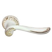 Ручка дверная Morelli DIY MH-22 CLP W/PG (белая эмаль/золото)