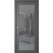 Дверное полотно С07 остекленное ЗЕРКАЛО эмалит графит 700