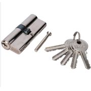 Цилиндр DÖRF 80, ключ/ключ,английский,5 ключей,никель 40*40