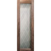 Дверное полотно ПО Классик 01 Лига объемная филенка СТЕКЛО РОМБ Дуб Шале Корица 600