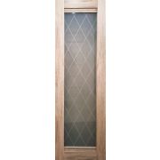 Дверное полотно ПО Классик 01 Лига объемная филенка СТЕКЛО РОМБ Дуб Шале Натуральный 800