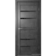 Дверное полотно В1 бетон темный стекло черное 800