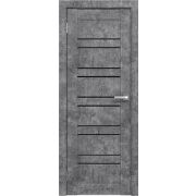 Дверное полотно ПО Лига32 ПВХ Бетон черное стекло 700