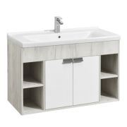 Тумба-умывальник Флай 100 Белый/Дуб крафт бел