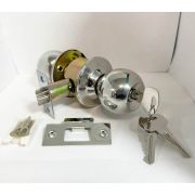 Ручка-кноба круглая MZ-SC-01 хром ключ-фиксатор