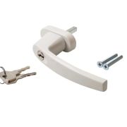 Ручка оконная VICTORY алюм. 8поз. с замком белая (мягкая упаковка)