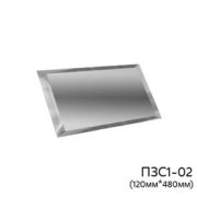 Зеркальная прямоугольная серебрянная плитка с фальцетом 10 мм 480х120 мм ПЗС1-02