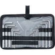 Набор ключей имбусовых HEX-TORX 18шт, НЕХ 1,5-10 мм, Т10-Т50, короткие сатин// Matrix