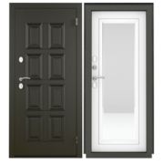 Дверь мет. ФАКТУМ ЗЕРКАЛО Арктик графит 2050*860 R